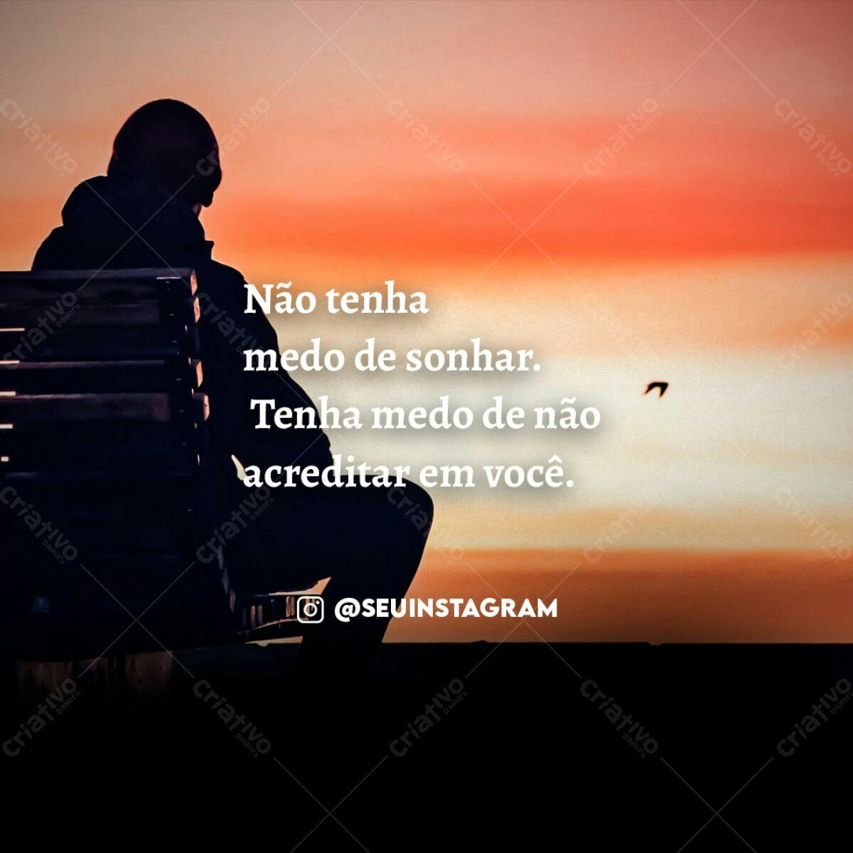 Post para Instagram com Frase Motivacional PSD Editável