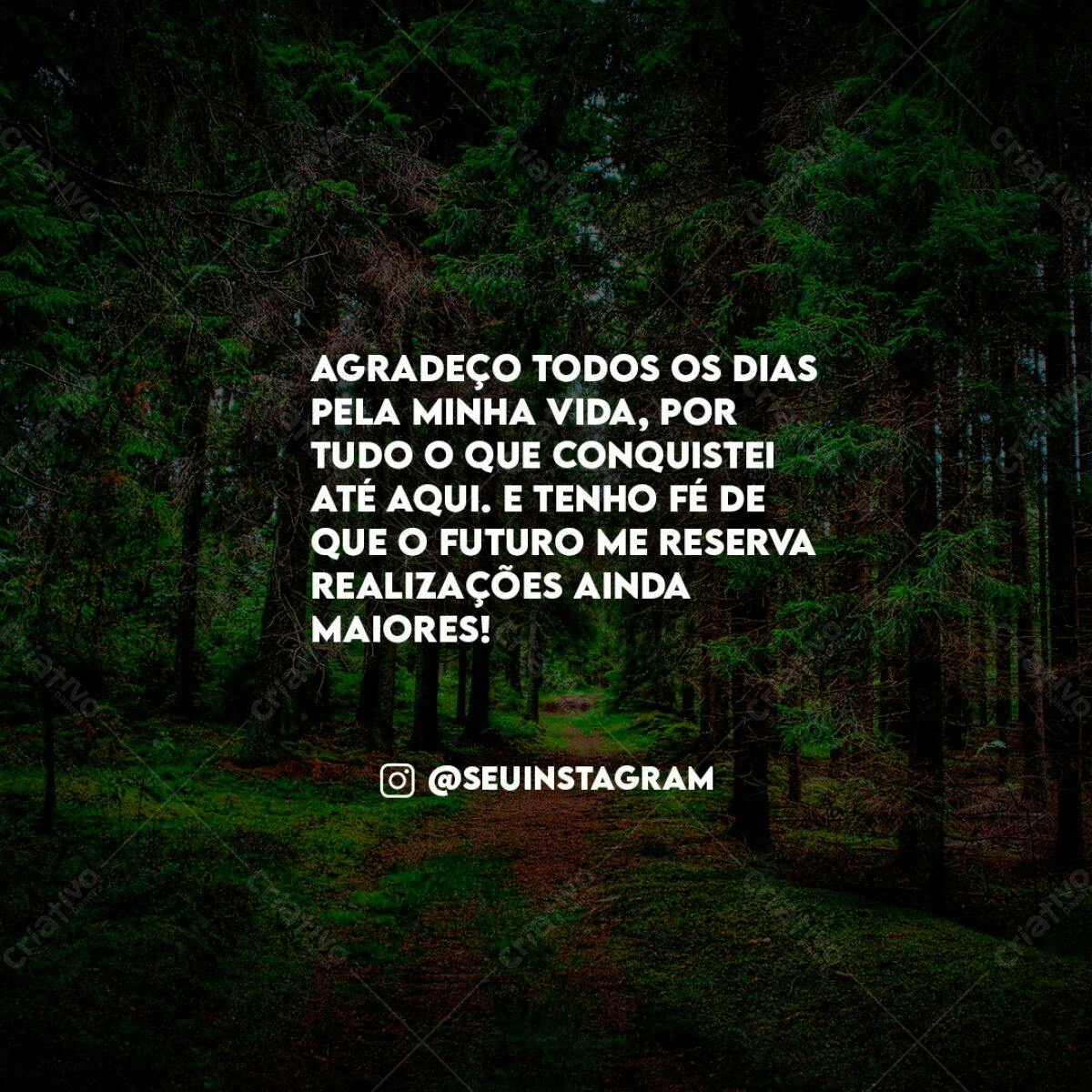 Post para Instagram com Mensagem Motivacional PSD Editável