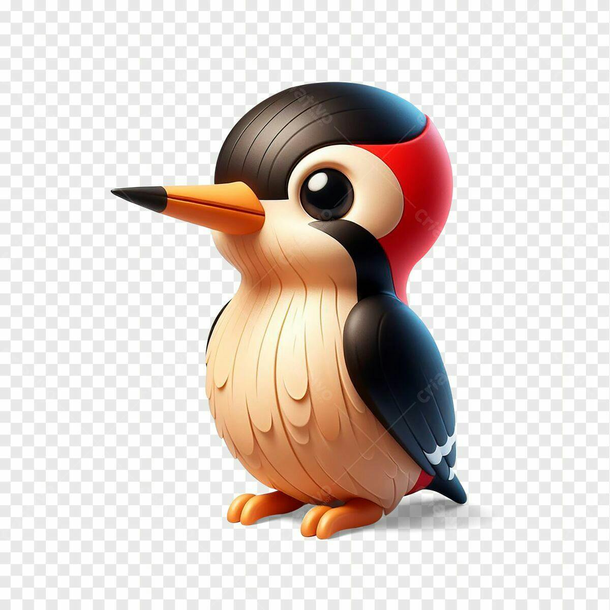 Ilustração Pica-pau Cartoon PSD Editável