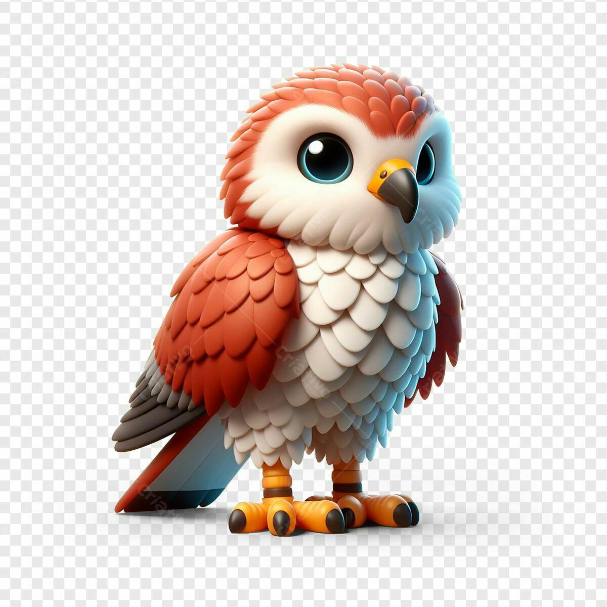 Ilustração de Coruja 3D PSD Editável