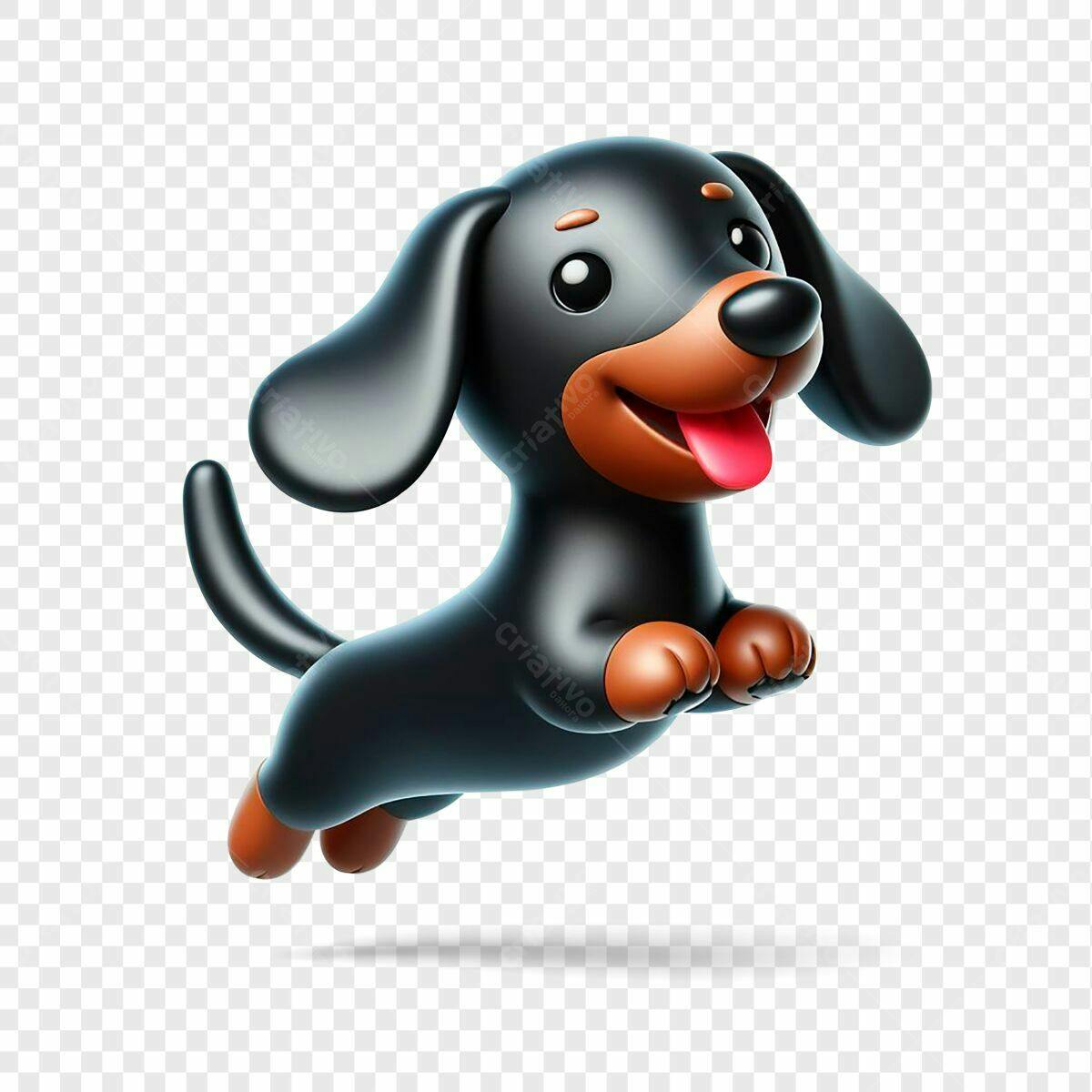 Imagem de Dachshund Pulando PSD Editável