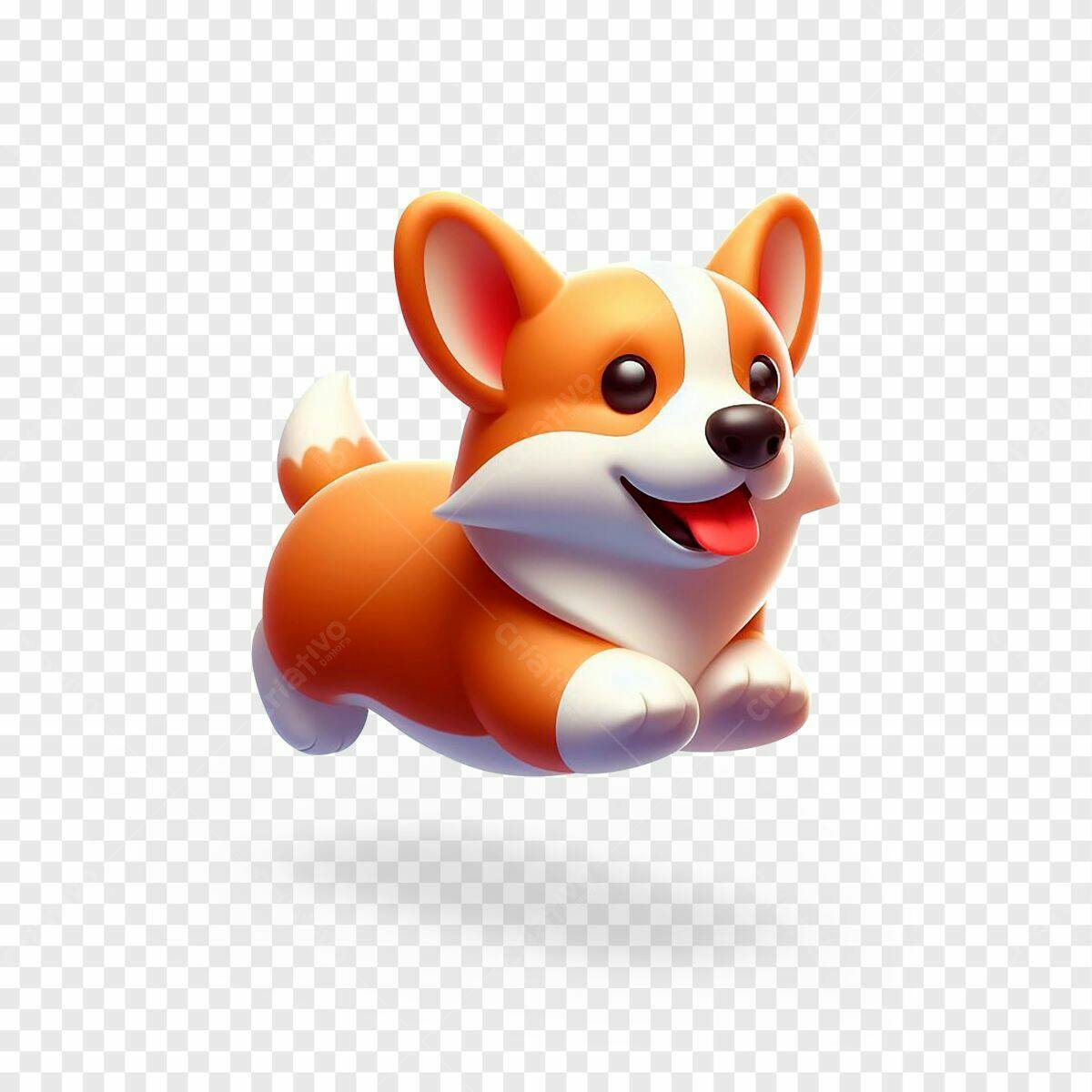 Corgi Cartoon Ilustração PSD Editável