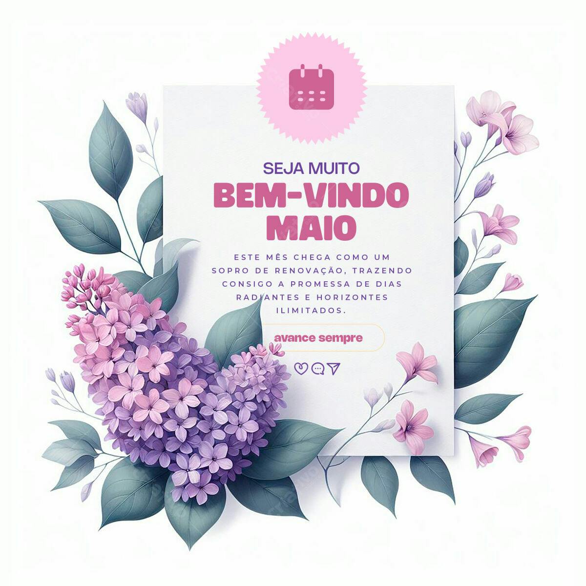 Postagem Boas Vindas Maio PSD Editável