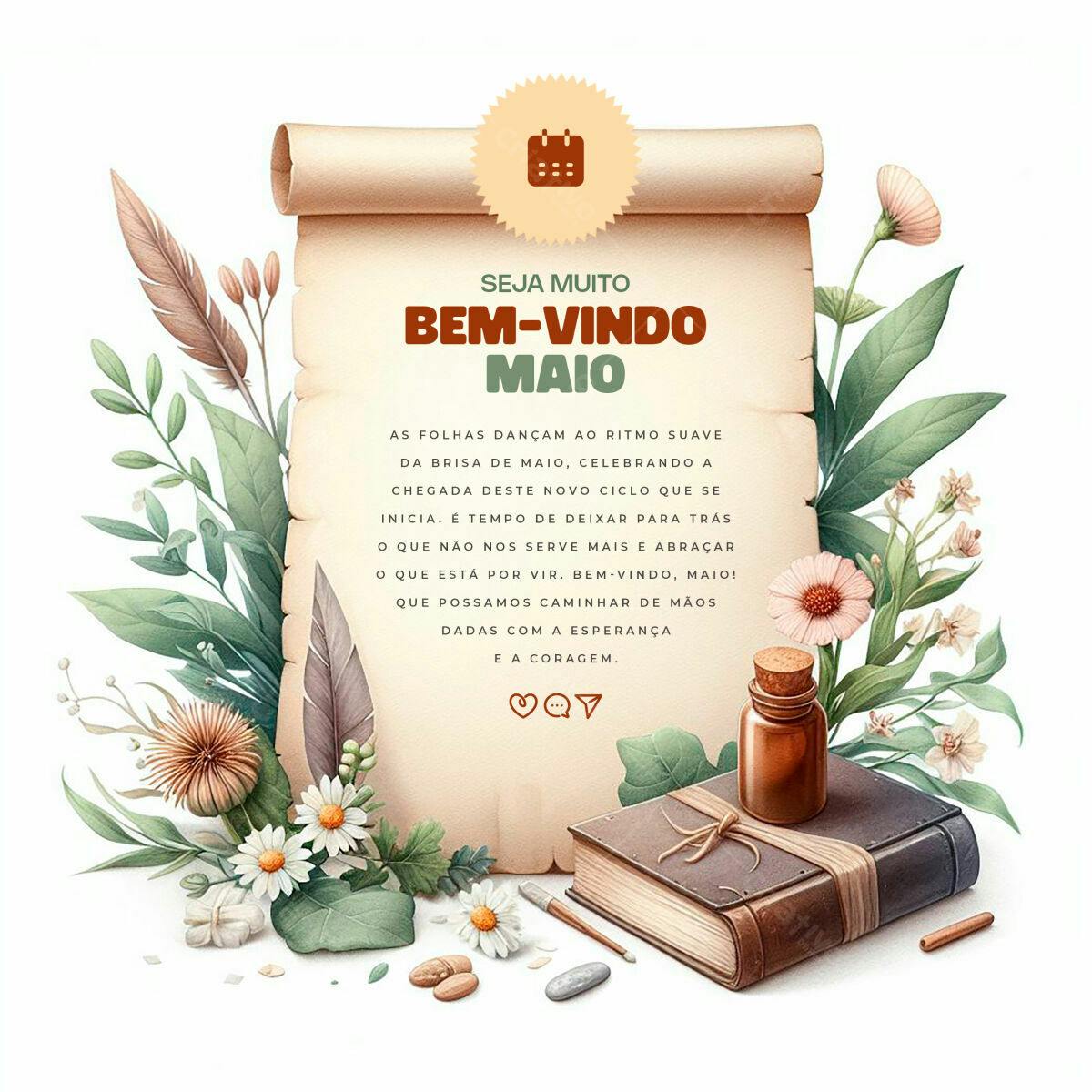 Flyer Boas-Vindas Maio PSD Editável