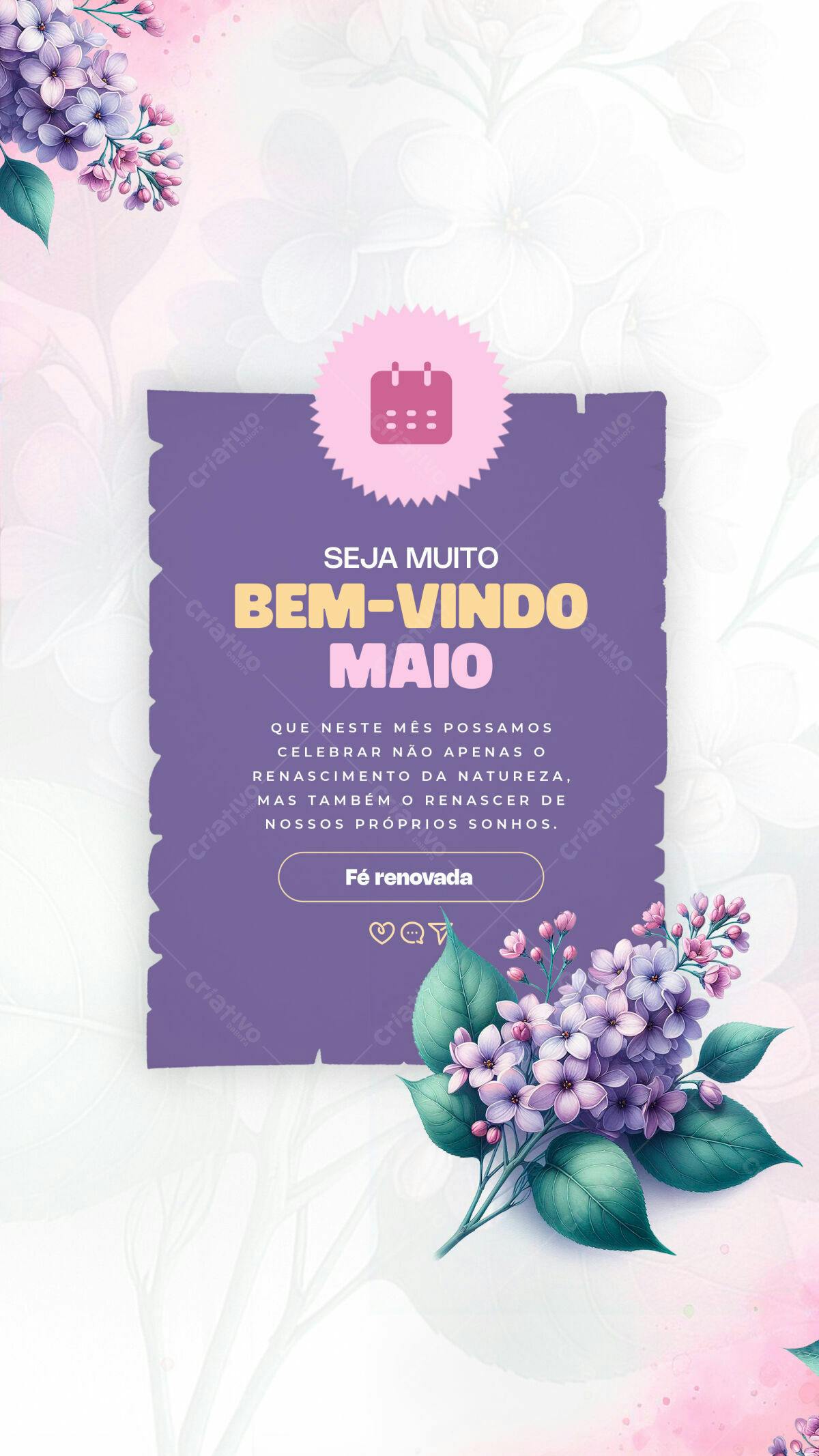 Post para Boas Vindas ao Mês de Maio PSD Editável