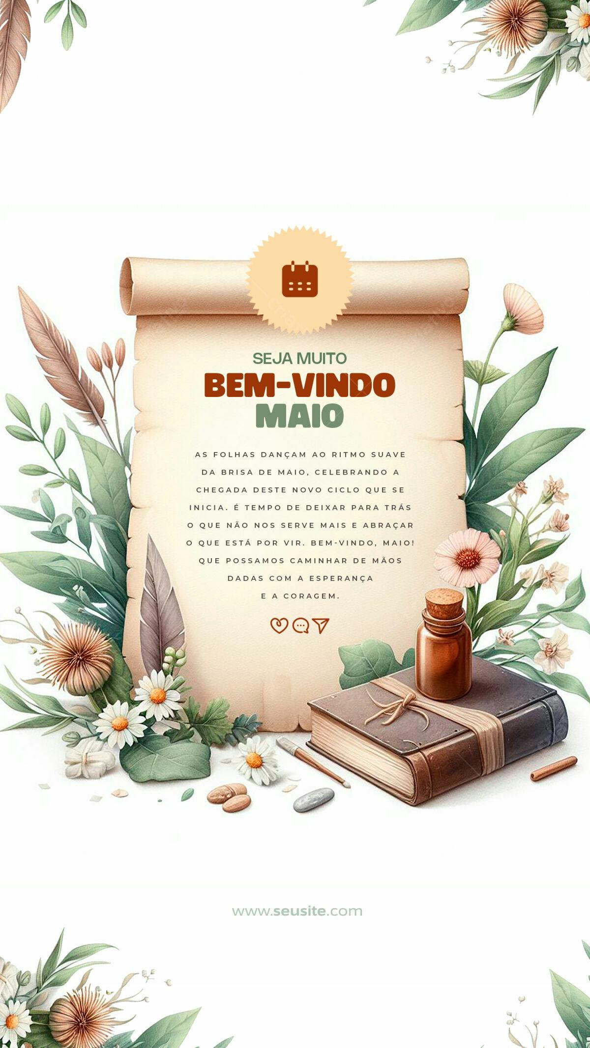 Flyer Boas Vindas Maio PSD Editável