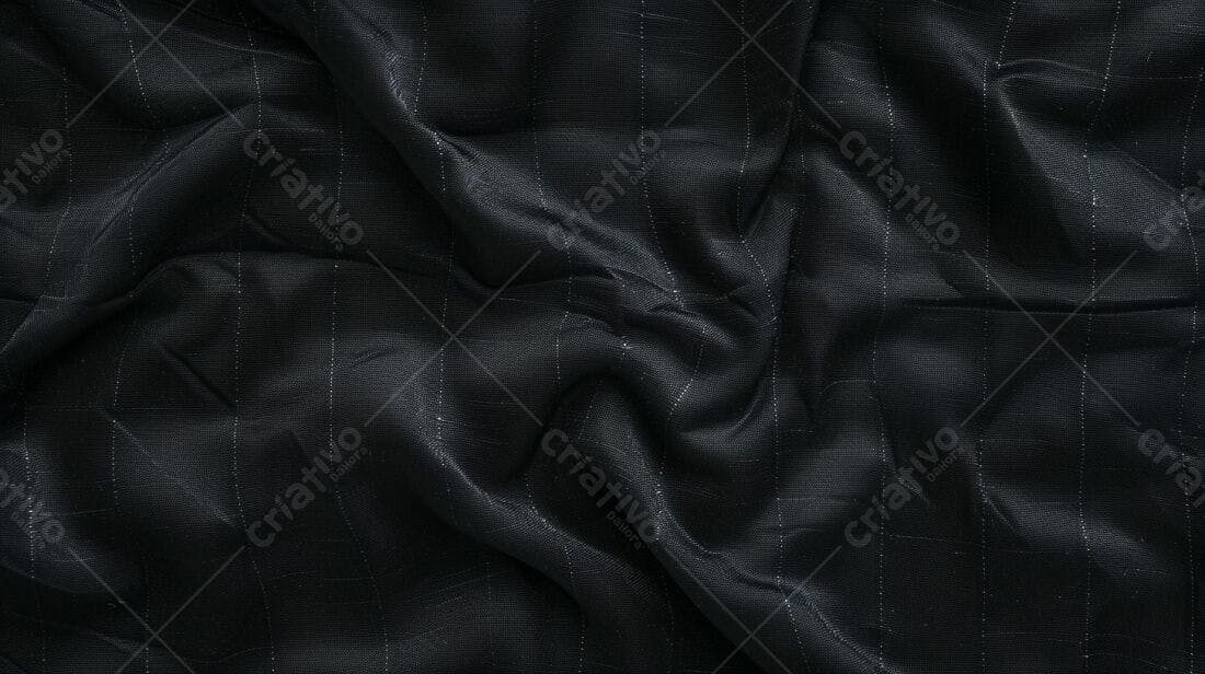 Tecido Preto Texturizado Linhas Prateadas