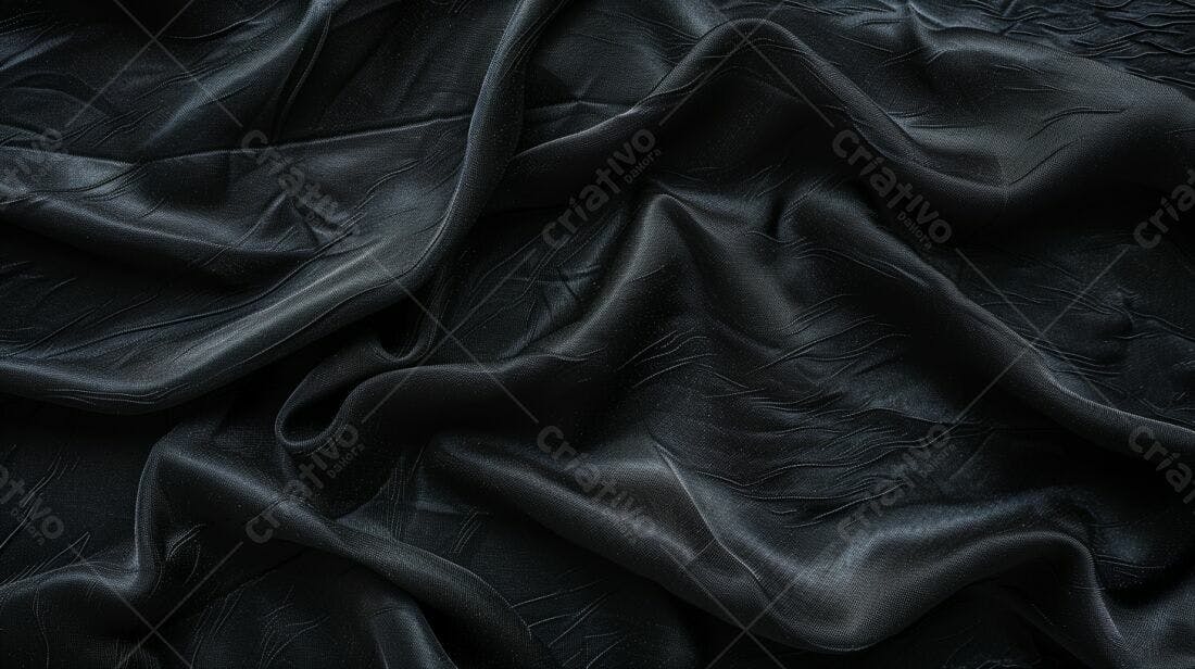Tecido preto drapeado textura elegante