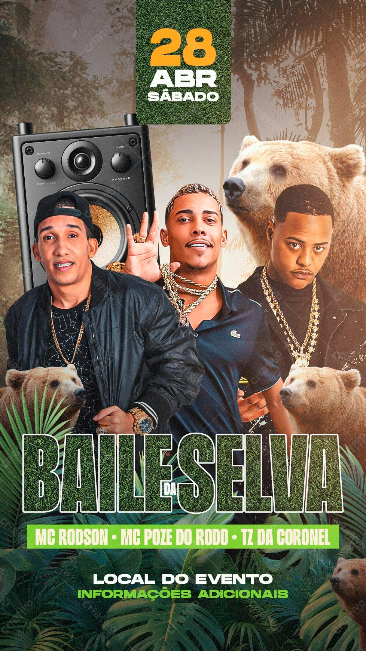 Flyer Baile da Selva PSD Editável