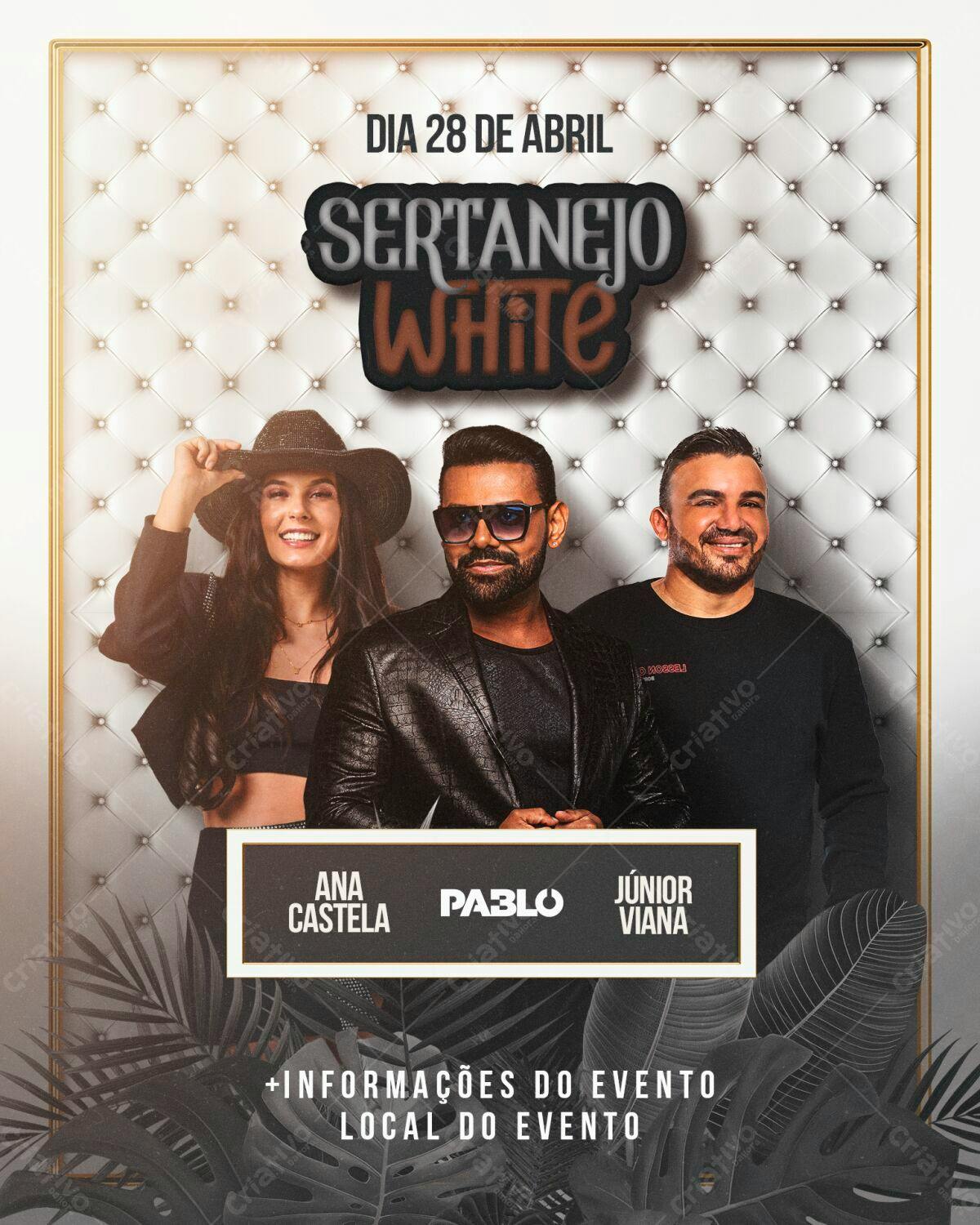 Flyer Sertanejo White PSD Editável