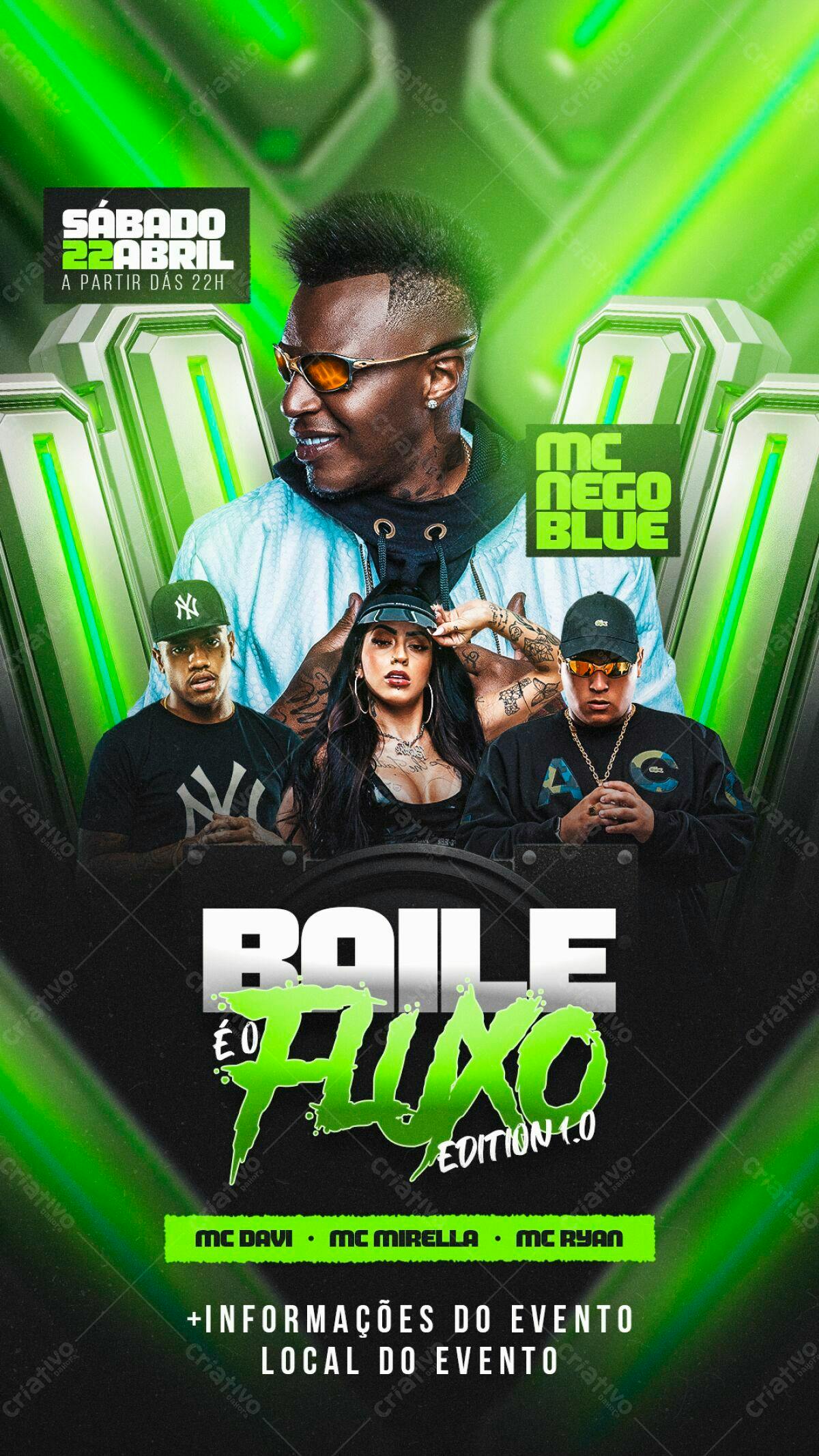 Flyer para Festa Baile e Fluxo PSD Editável