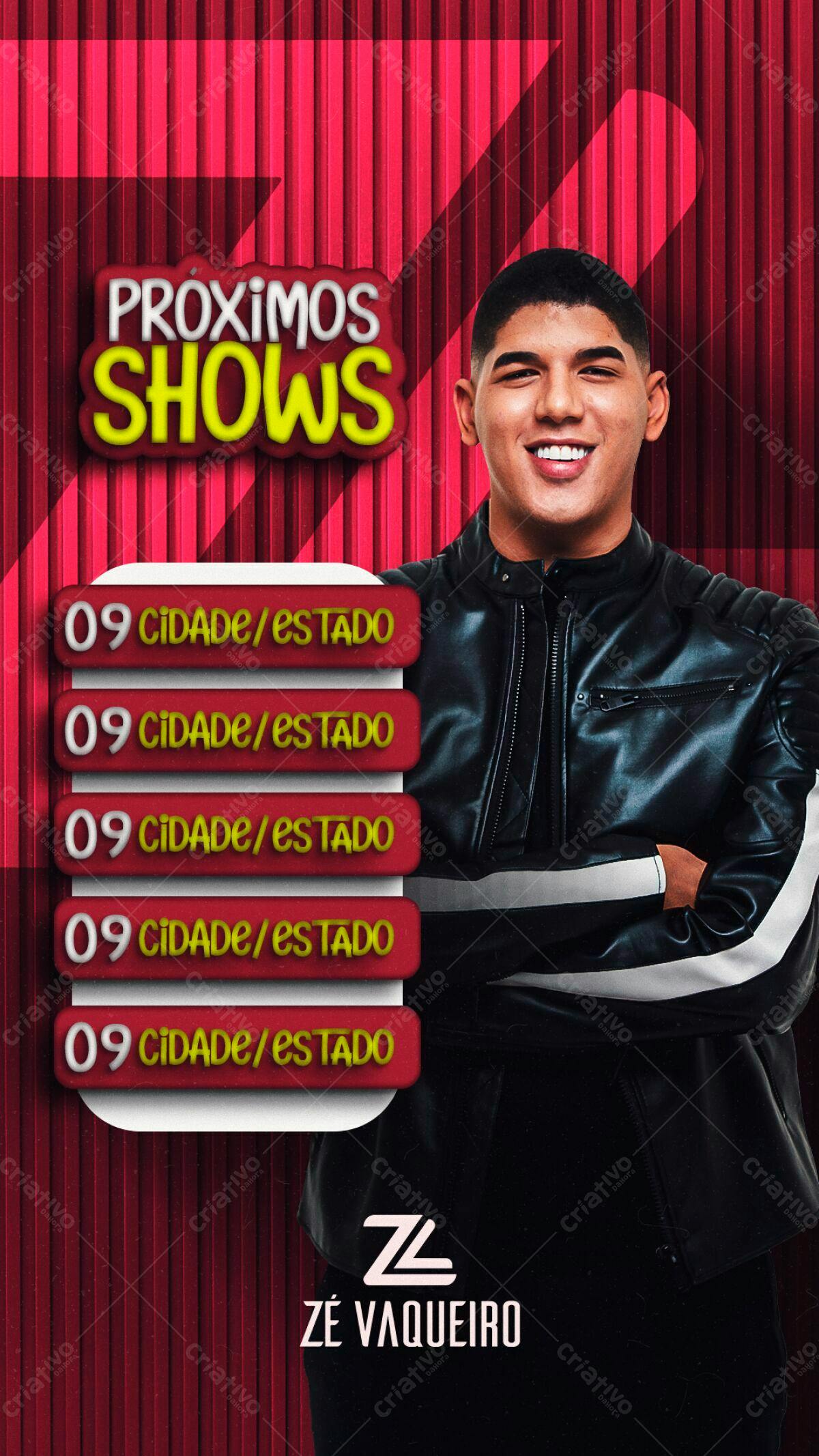 Flyer para Shows Zé Vaqueiro PSD Editável