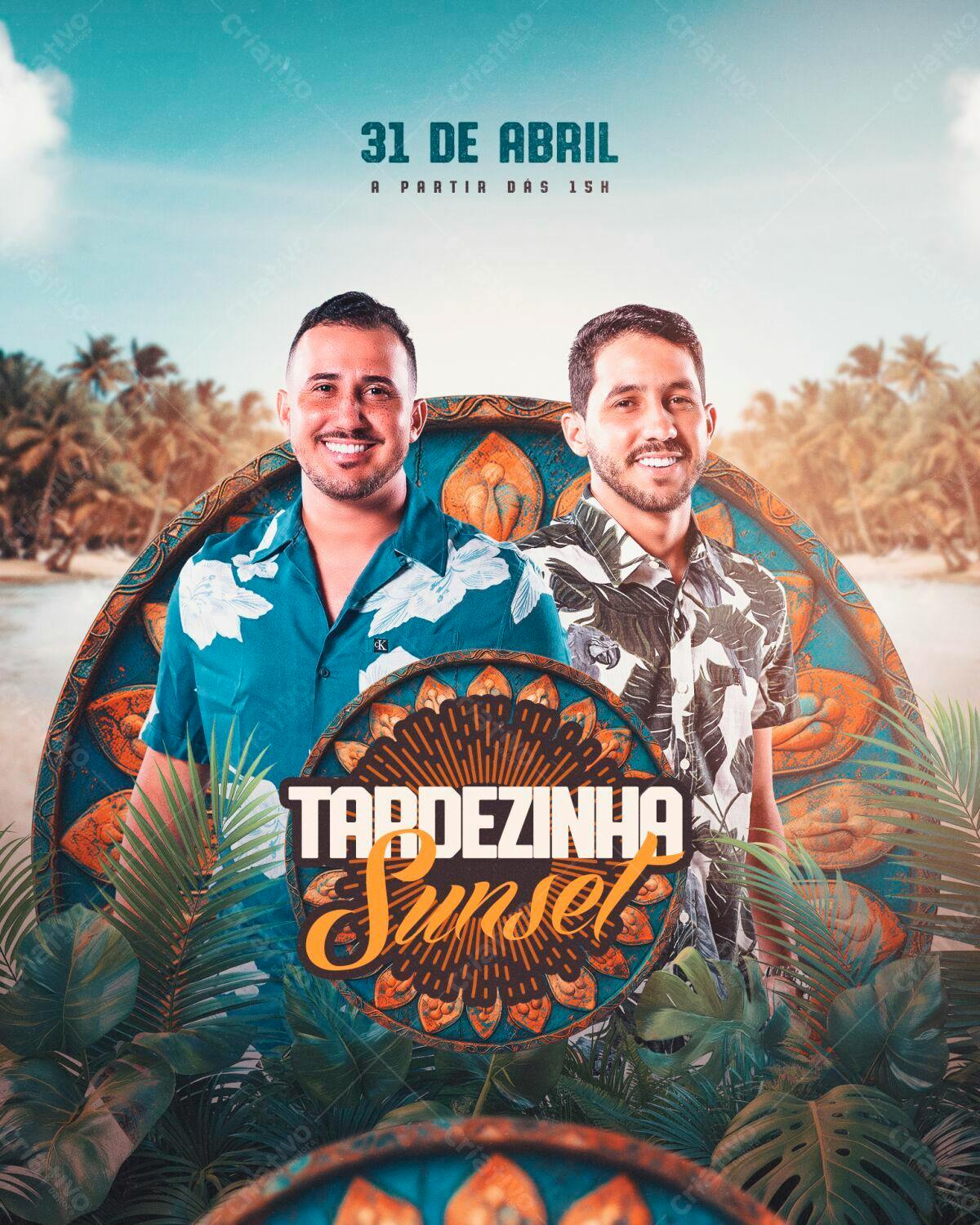 Flyer Tardezinha Sunset PSD Editável