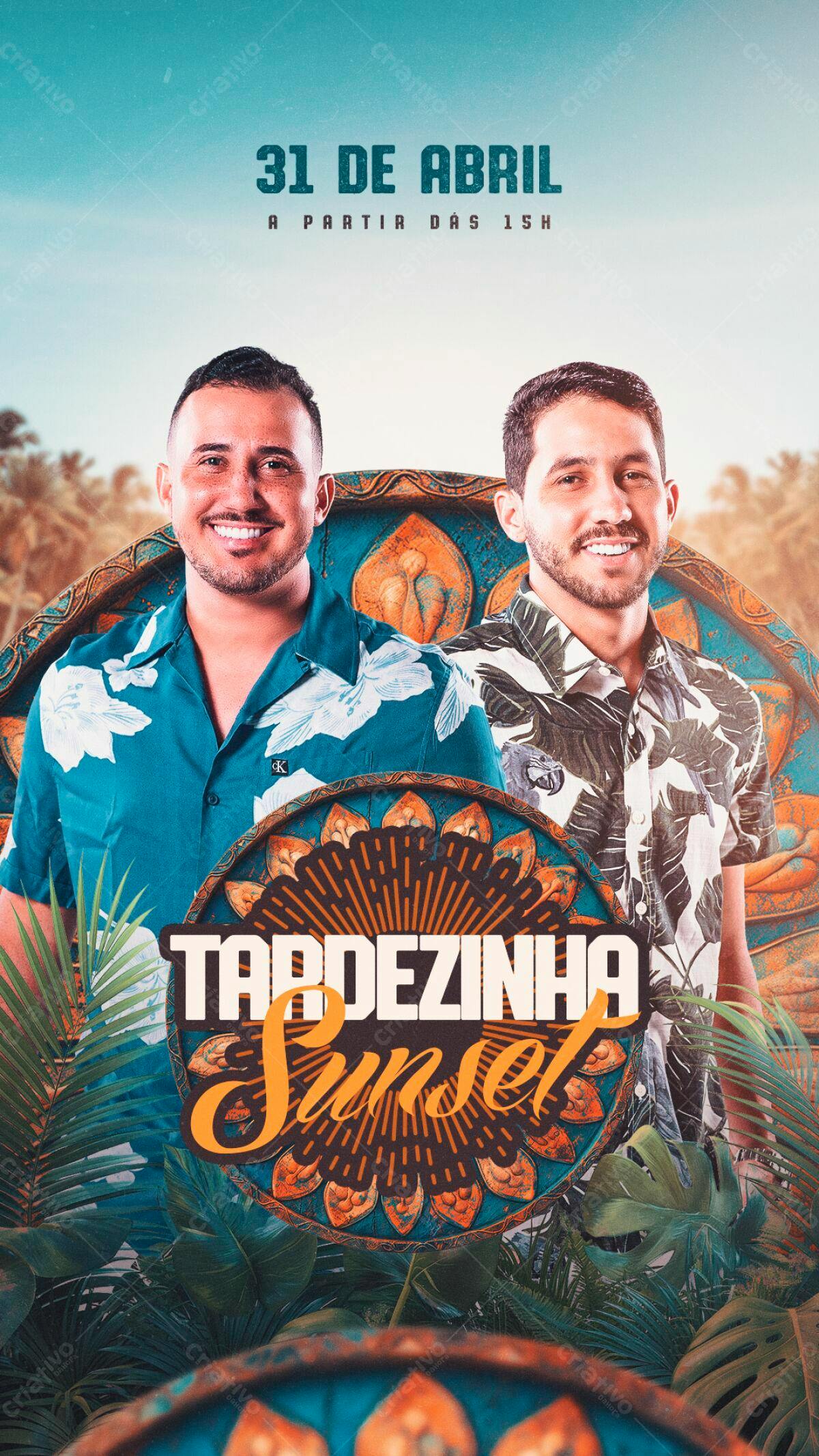 Flyer para Tardezinha Sunset PSD Editável