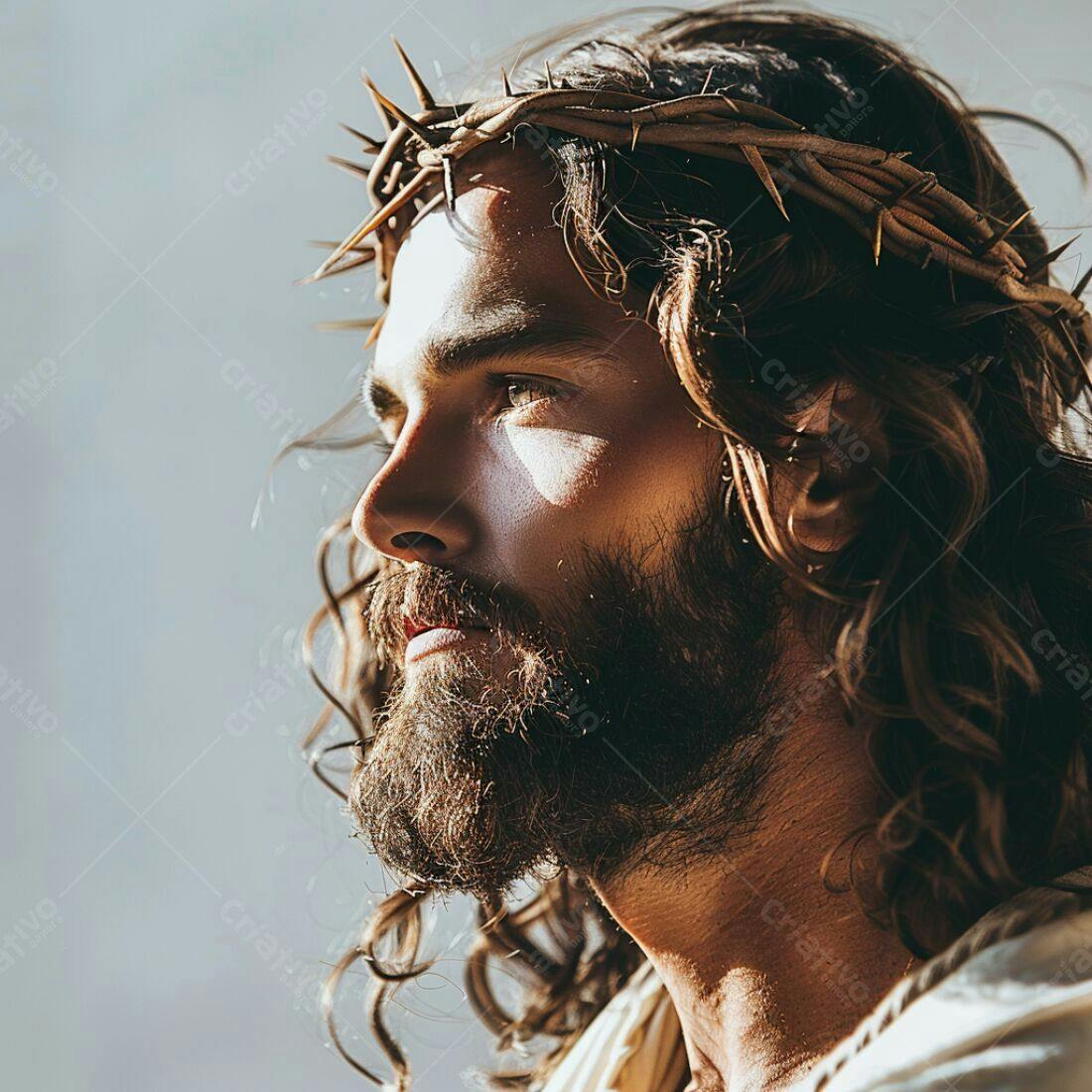 Jesus Cristo coroa de espinhos iluminação suave