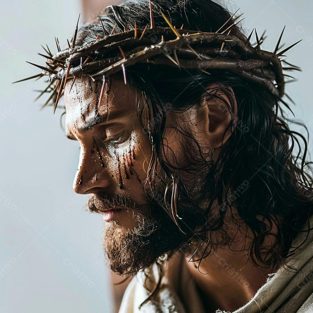 Jesus Cristo com coroa de espinhos