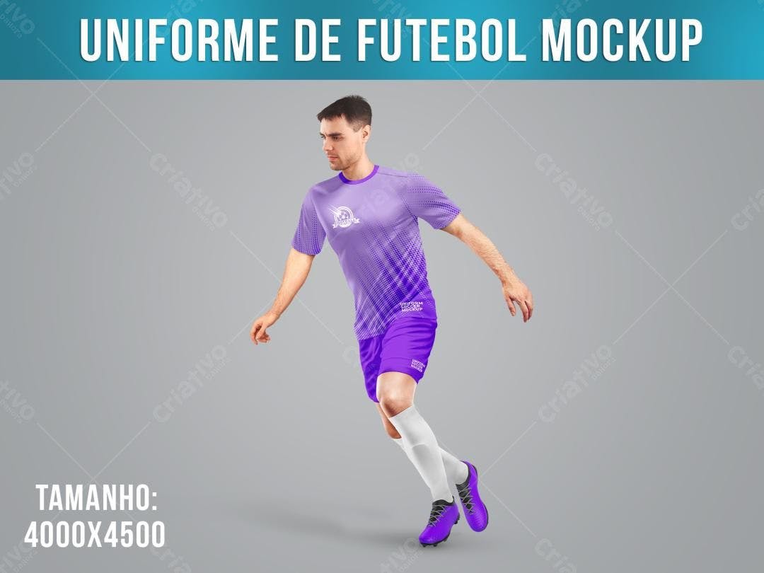Mockup Uniforme Futebol Masculino: Visual Moderno Lilás