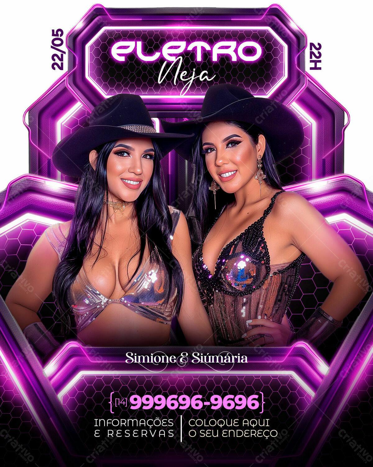 Flyer para Show Simione & Simaria PSD Editável