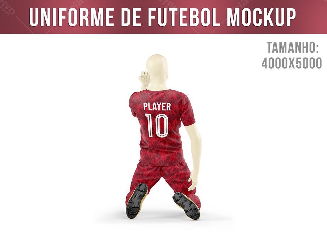 Mockup Uniforme Futebol Vermelho - Design Moderno