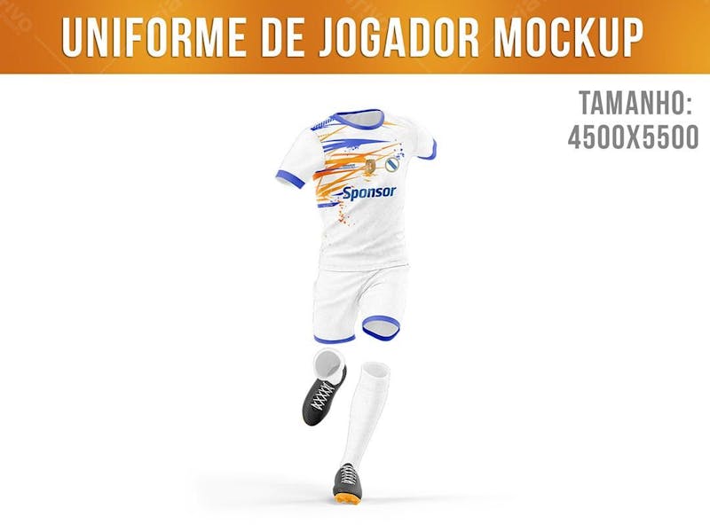 Uniforme de jogador em movimento frente mockup