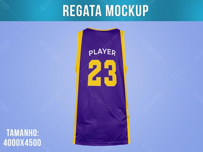 Regata de basquete mockup vista trás