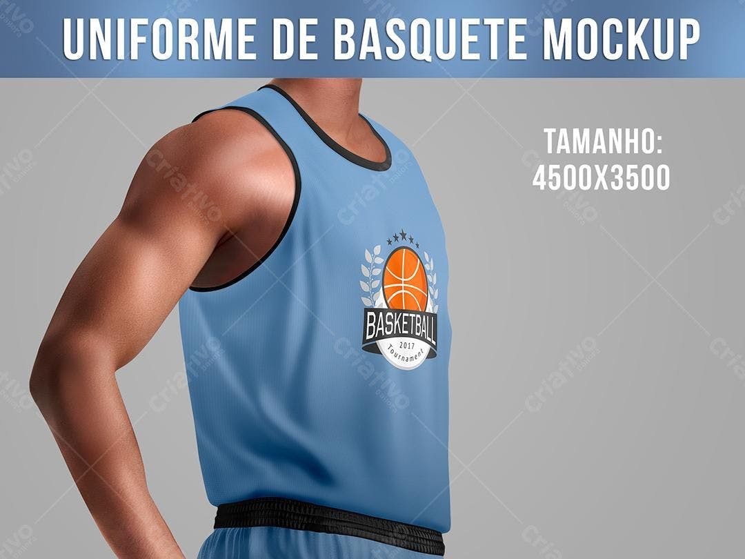 Mockup de Uniforme de Basquete Azul Claro