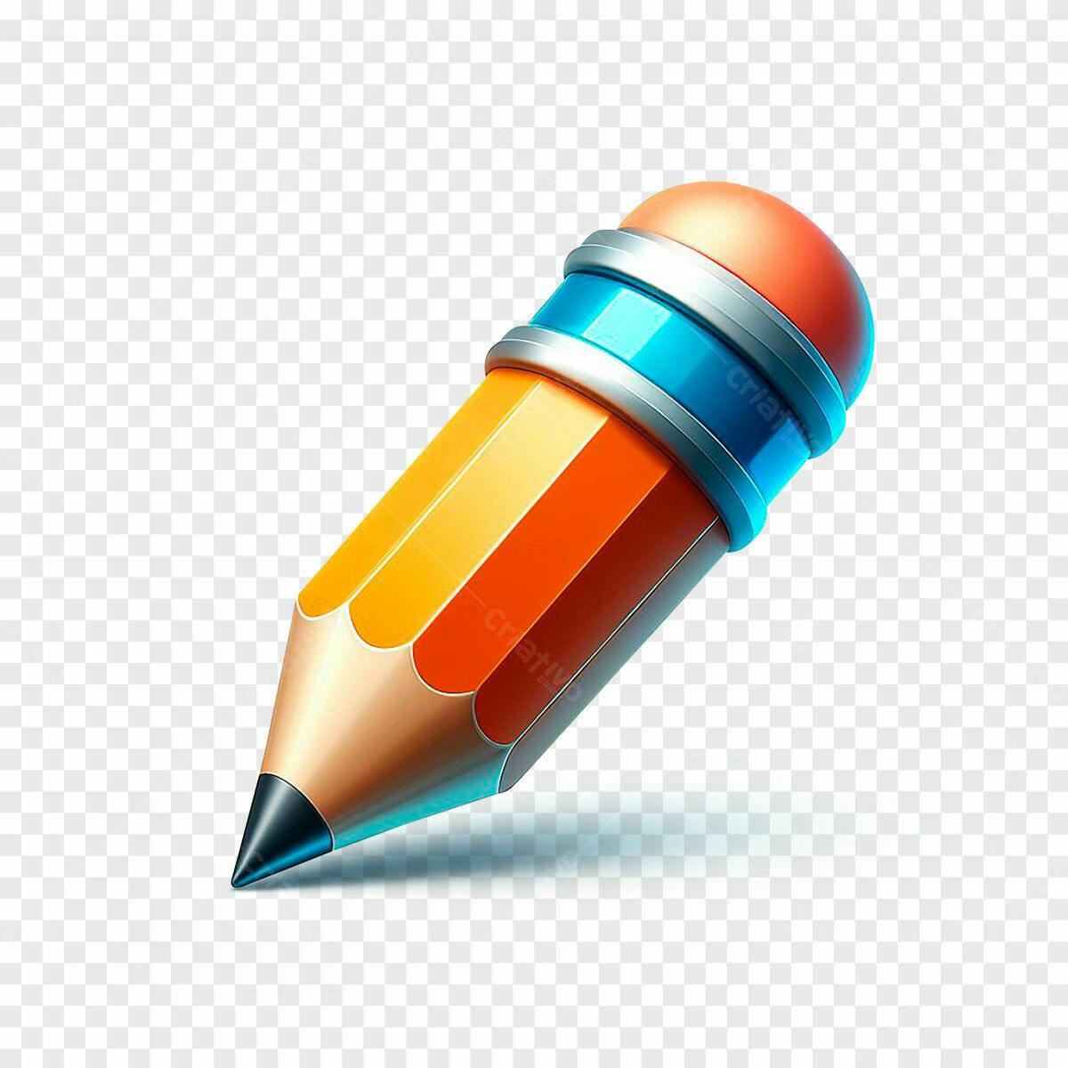 Ícone Lápis Colorido PSD Editável