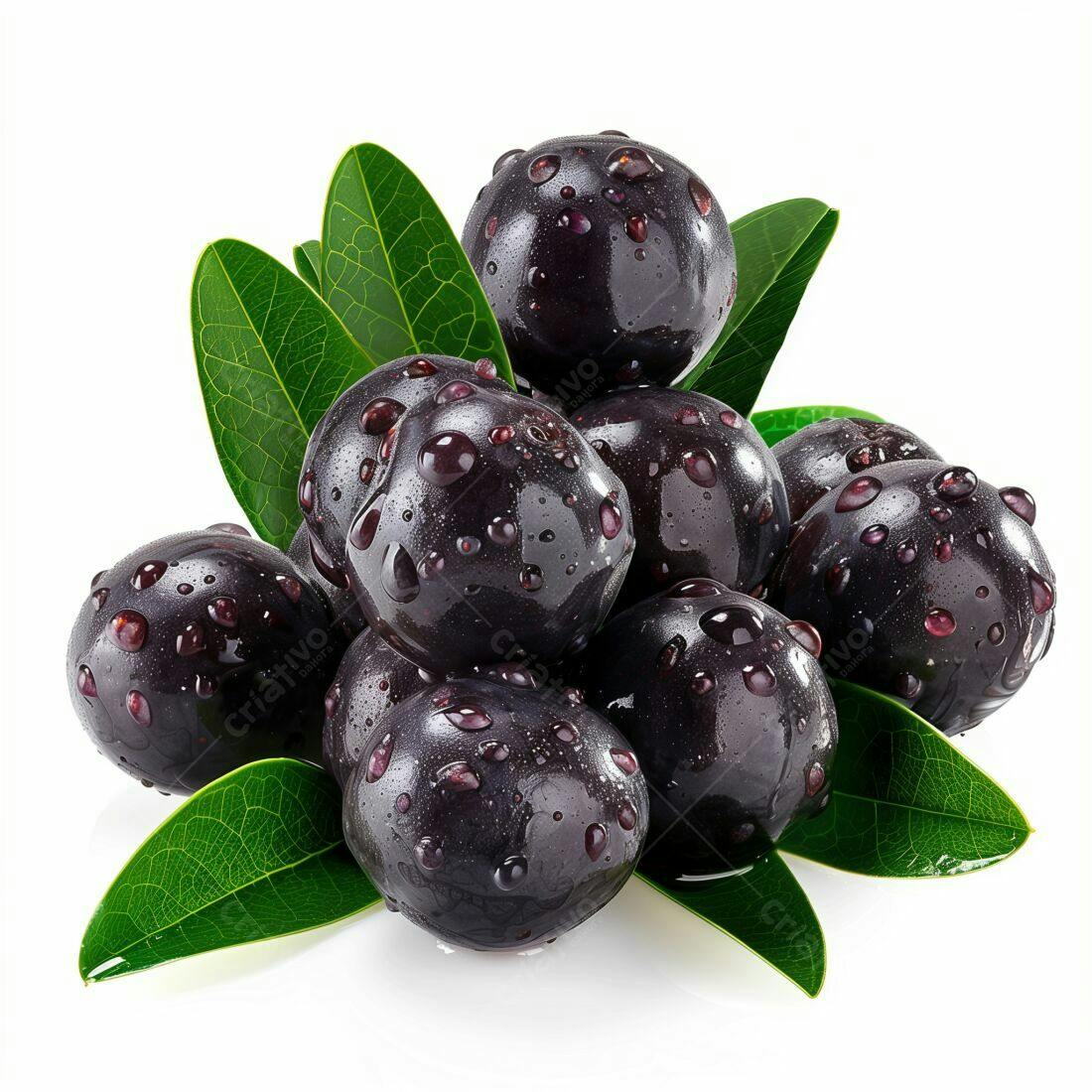 Jabuticabas frescas com gotas d'água
