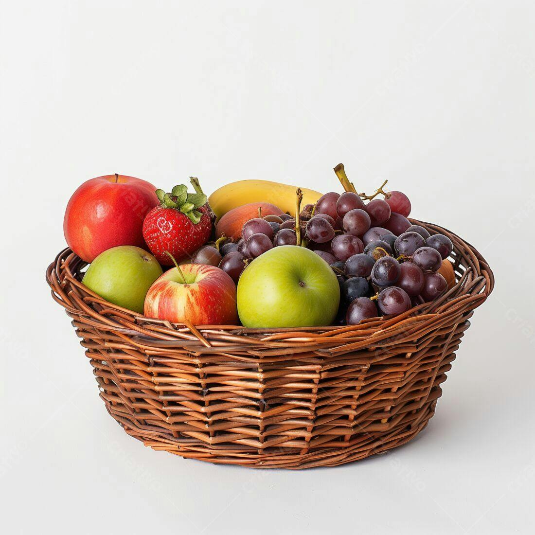 Cesta de frutas coloridas e frescas