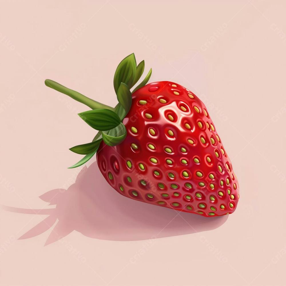 Morango Fruta Fundo Branco Desenho