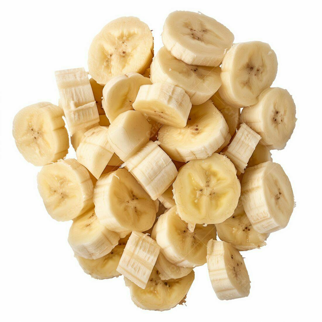 Rodelas de Banana Frescas Empilhadas
