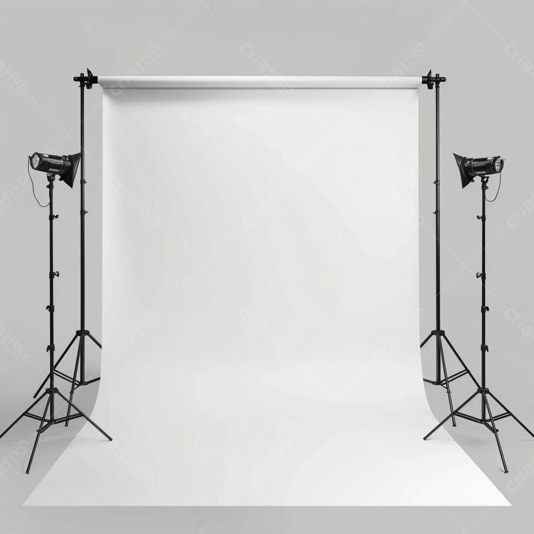 Estúdio fotográfico fundo branco iluminação profissional