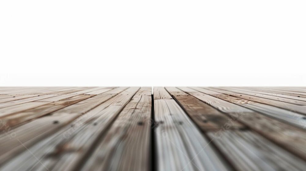 Plataforma De Madeira Rustica Fundo Branco Realista  