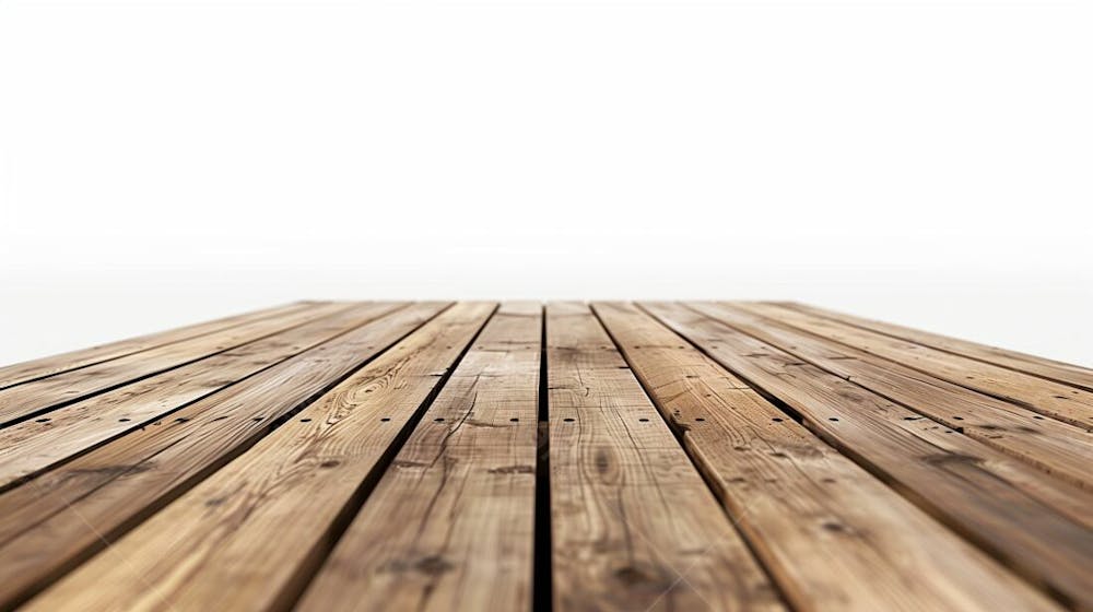 Plataforma De Madeira Rustica Fundo Branco Realista  
