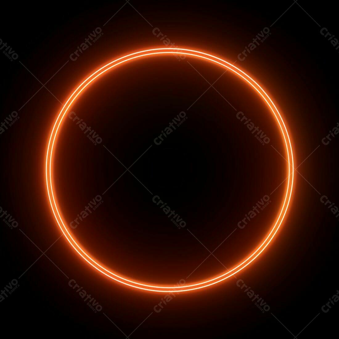 Moldura circular neon laranja