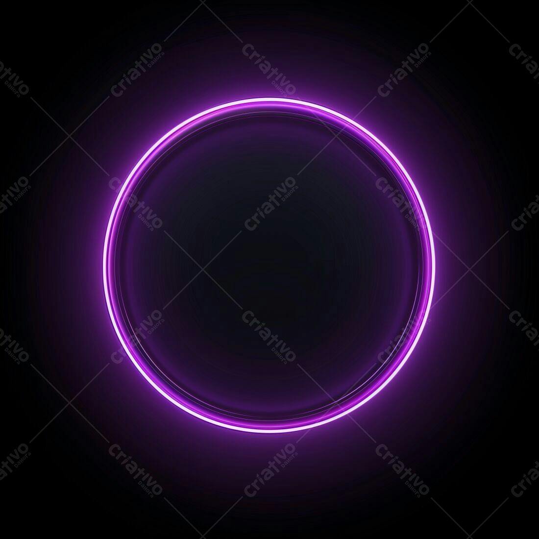 Moldura circular neon roxa