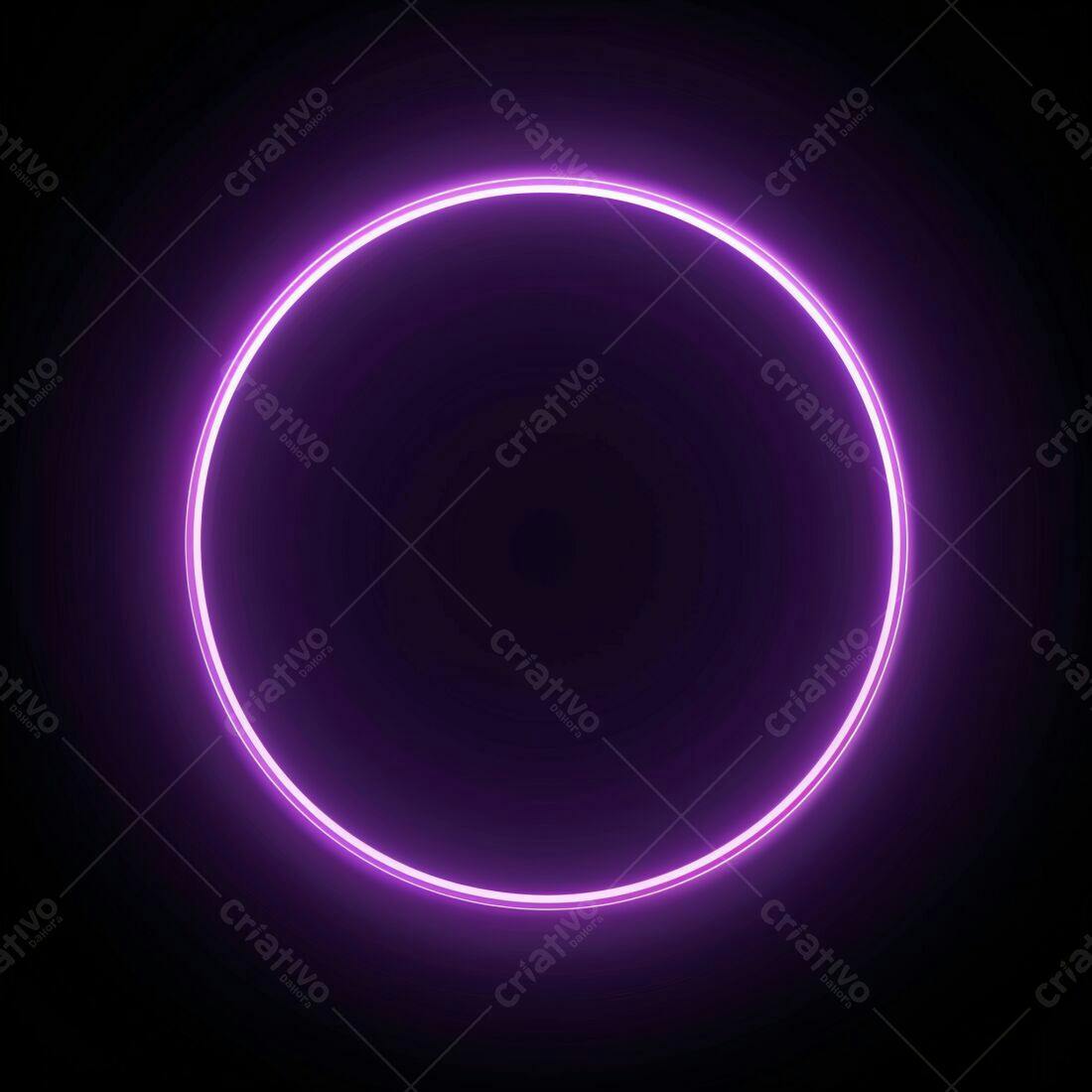 Moldura circular neon roxa