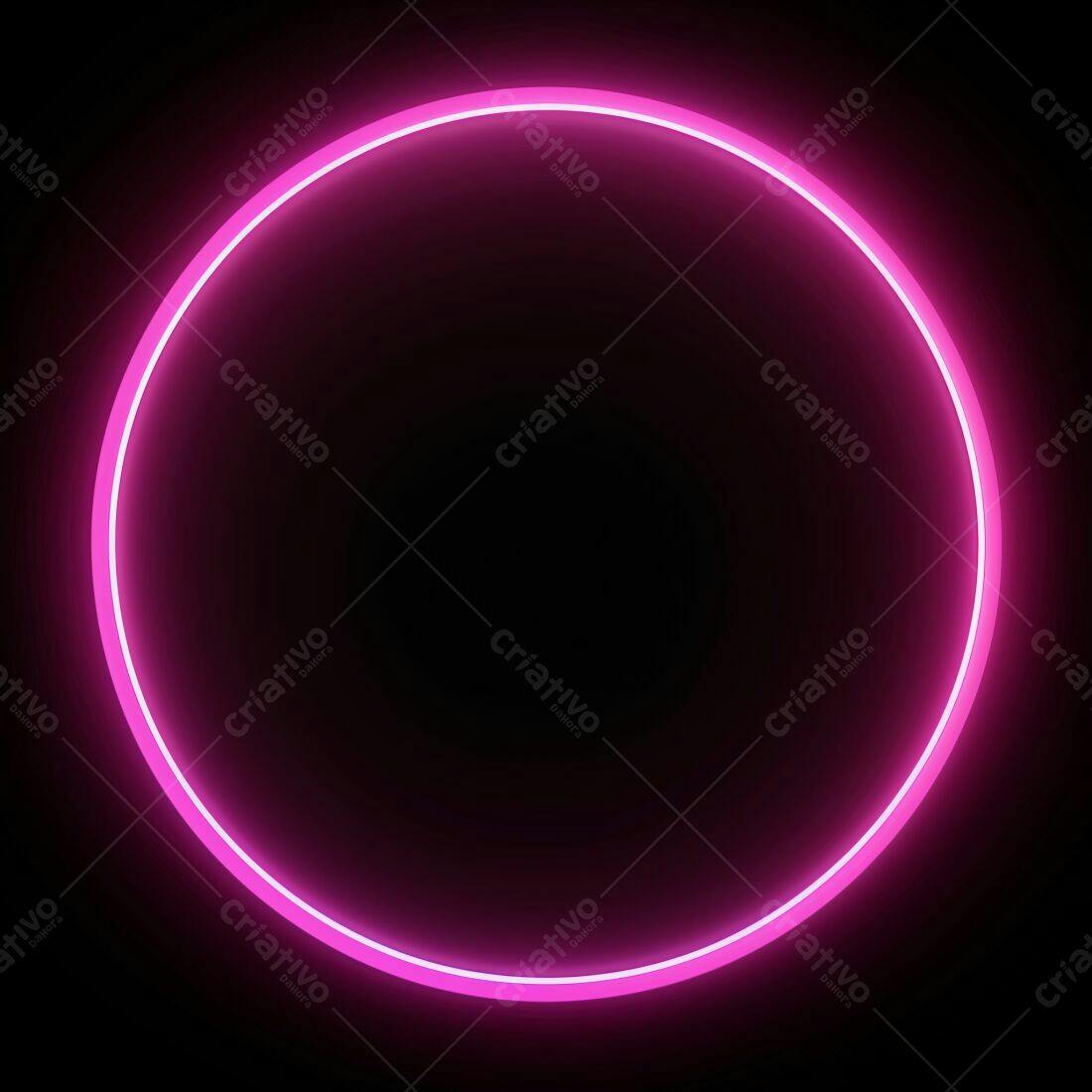 Moldura circular neon rosa
