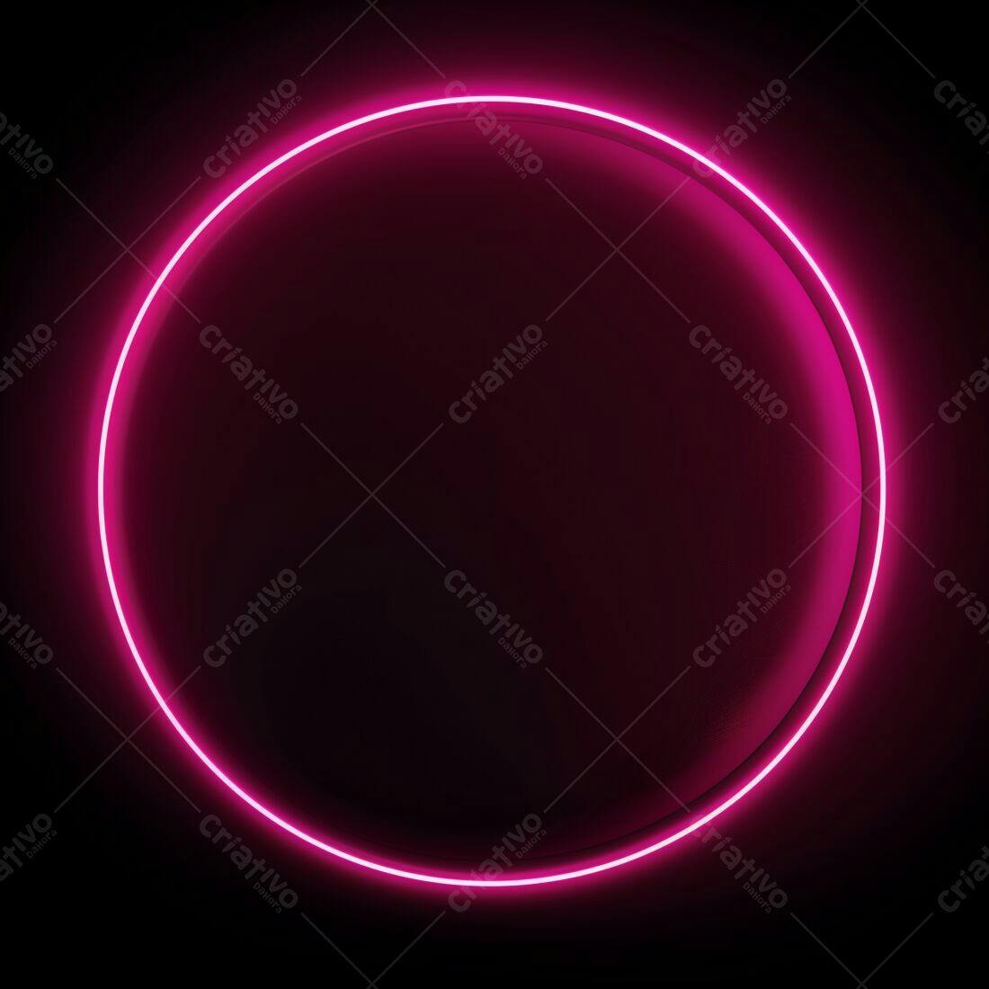 Moldura circular neon rosa