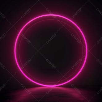 Neon círculo redondo rosa pink iluminação realista textura