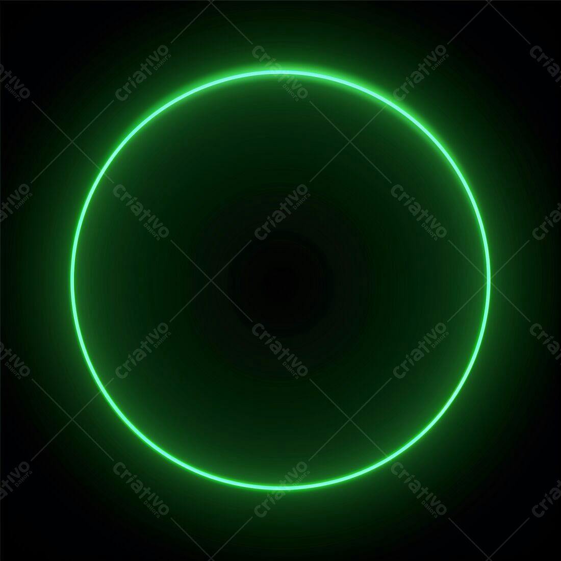 Moldura circular neon verde
