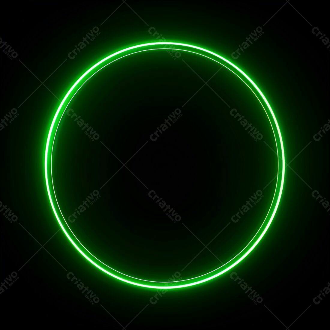 Moldura circular neon verde