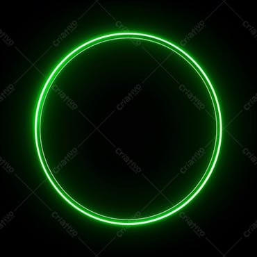 Neon círculo redondo verde iluminação realista textura
