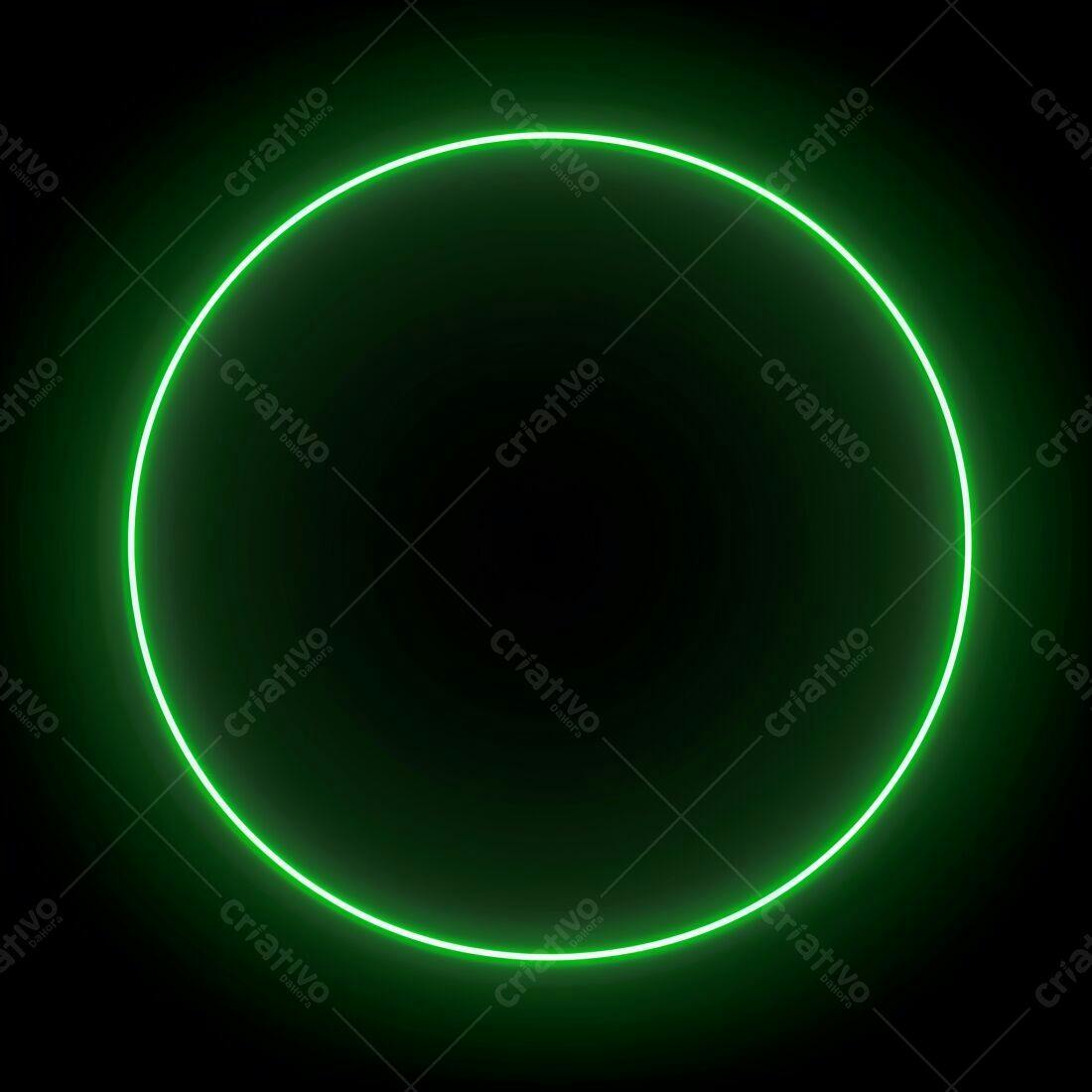 Moldura circular neon verde