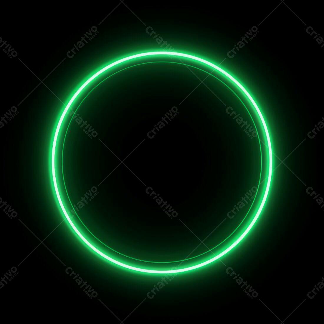 Moldura Circular Verde Neon
