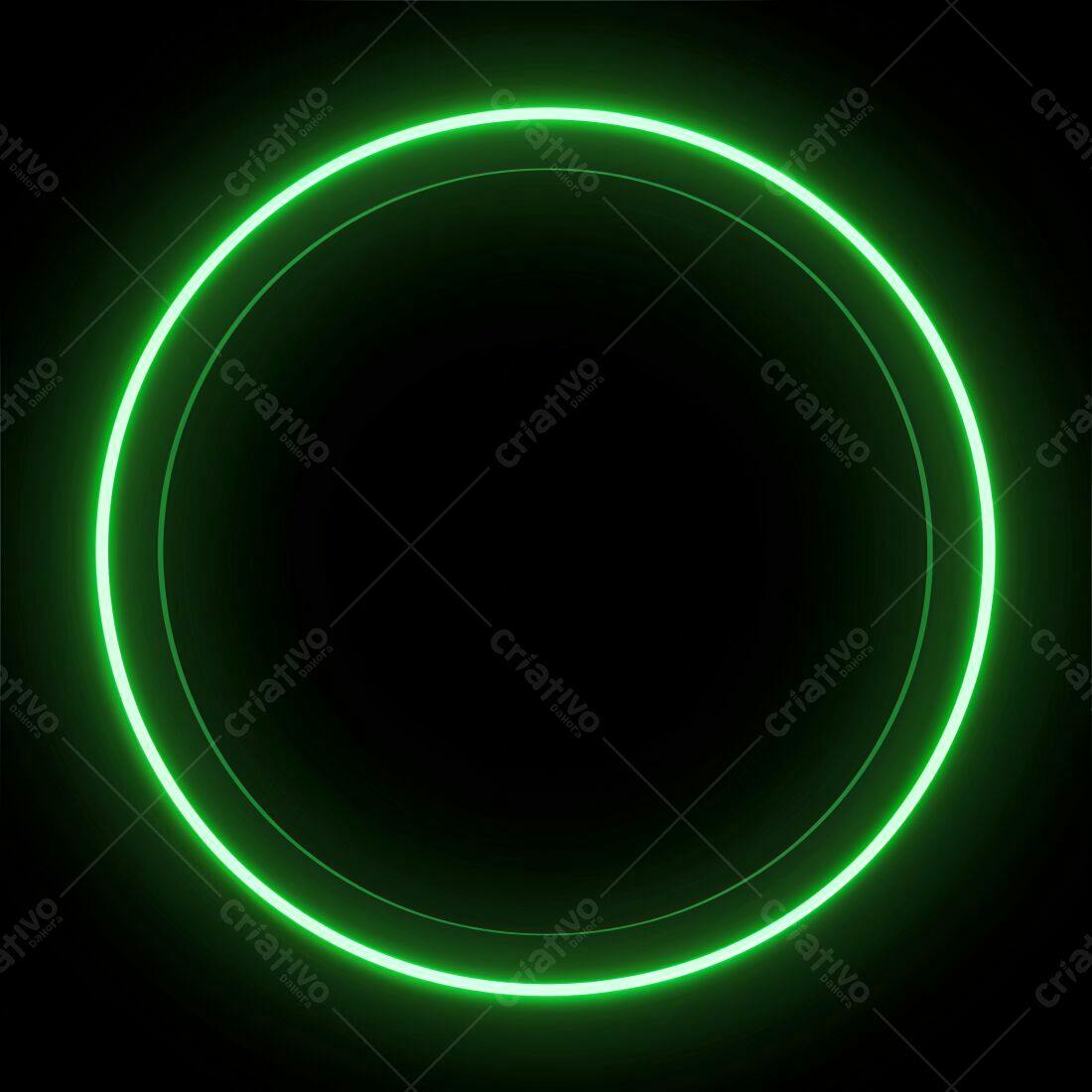 Moldura circular neon verde