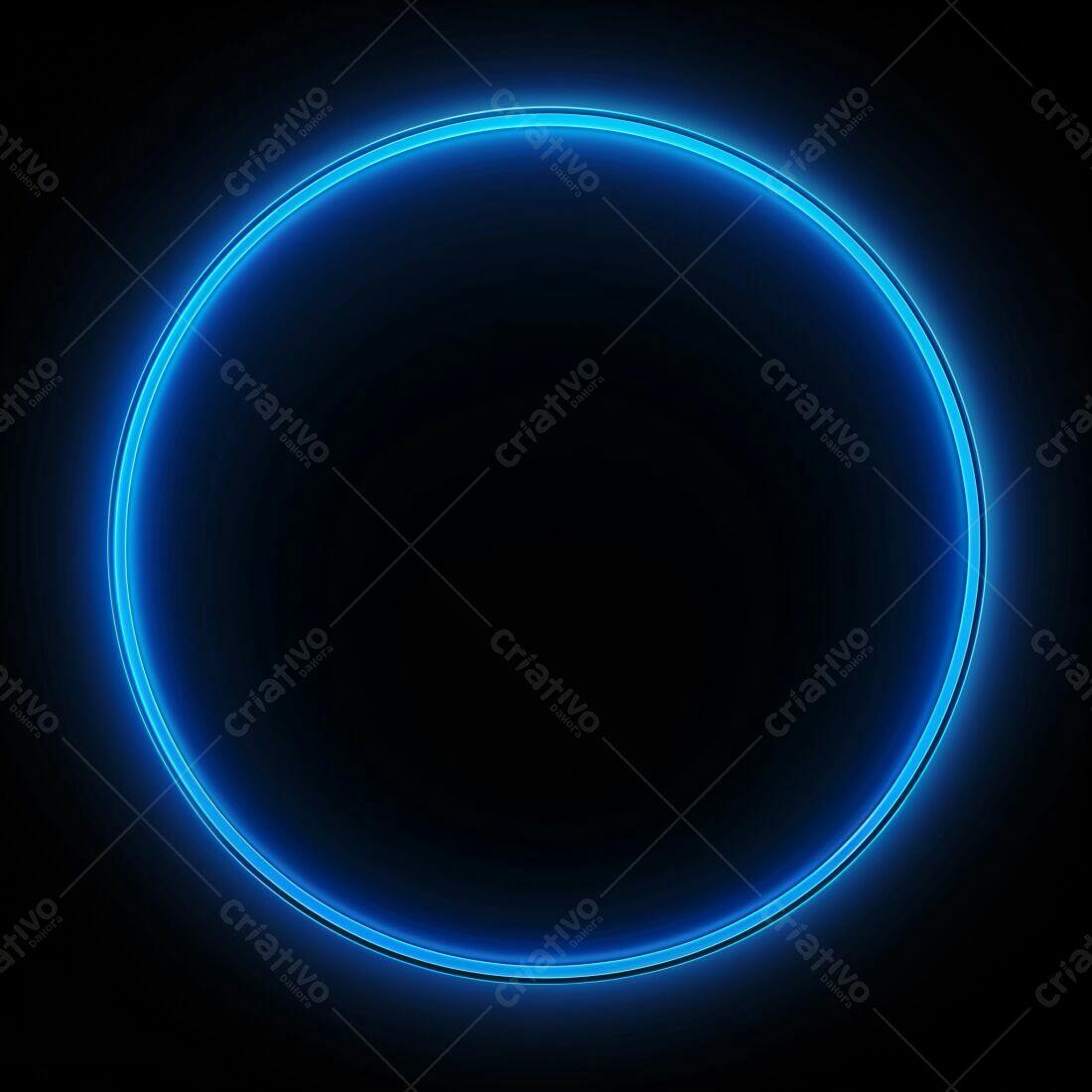 Moldura Circular Azul Neon
