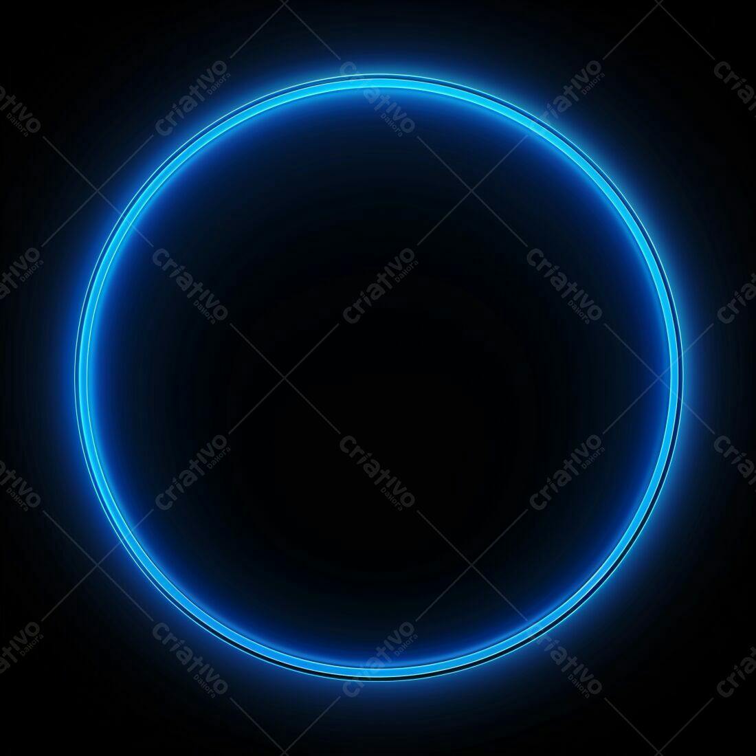 Moldura Circular Azul Neon