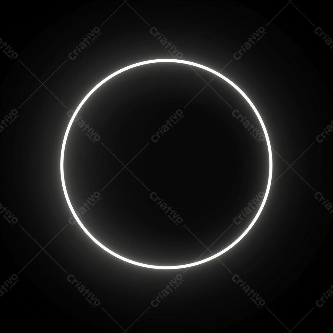 Moldura circular branca em fundo preto