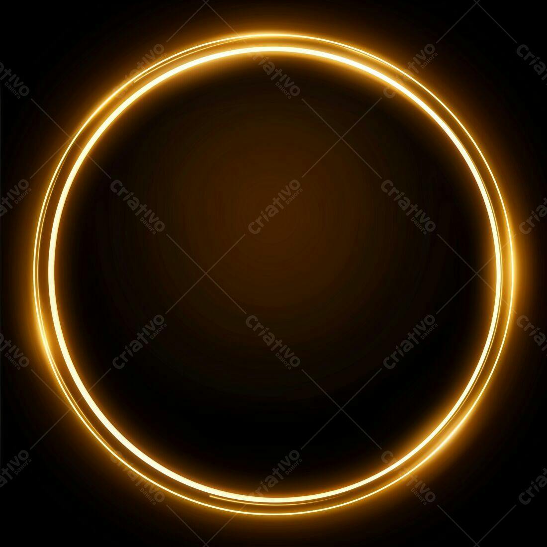 Moldura circular dourada brilhante